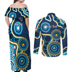 Titans NAIDOC Week 2026 Personalised Couples Matching Off Shoulder Maxi Dress and Long Sleeve Button Shirt 50 Years of Deadly Aboriginal Art