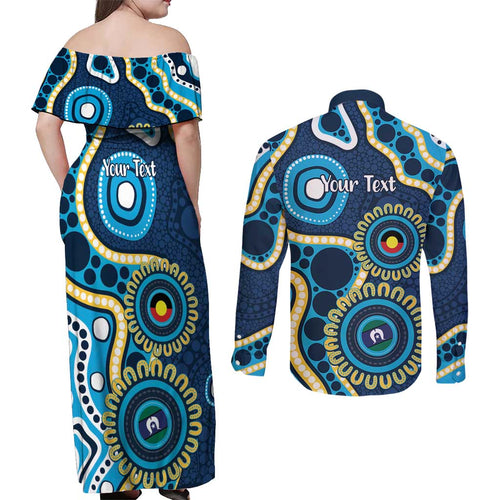 Titans NAIDOC Week 2026 Personalised Couples Matching Off Shoulder Maxi Dress and Long Sleeve Button Shirt 50 Years of Deadly Aboriginal Art