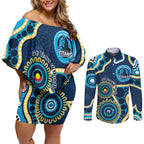 Titans NAIDOC Week 2026 Personalised Couples Matching Off Shoulder Short Dress and Long Sleeve Button Shirt 50 Years of Deadly Aboriginal Art