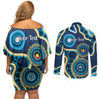 Titans NAIDOC Week 2026 Personalised Couples Matching Off Shoulder Short Dress and Long Sleeve Button Shirt 50 Years of Deadly Aboriginal Art