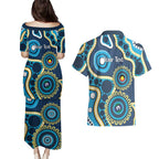 Titans NAIDOC Week 2026 Personalised Couples Matching Puletasi and Hawaiian Shirt 50 Years of Deadly Aboriginal Art