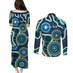 Titans NAIDOC Week 2026 Personalised Couples Matching Puletasi and Long Sleeve Button Shirt 50 Years of Deadly Aboriginal Art
