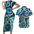 Titans NAIDOC Week 2026 Personalised Couples Matching Short Sleeve Bodycon Dress and Hawaiian Shirt 50 Years of Deadly Aboriginal Art