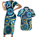Titans NAIDOC Week 2026 Personalised Couples Matching Short Sleeve Bodycon Dress and Hawaiian Shirt 50 Years of Deadly Aboriginal Art