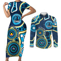 Titans NAIDOC Week 2026 Personalised Couples Matching Short Sleeve Bodycon Dress and Long Sleeve Button Shirt 50 Years of Deadly Aboriginal Art