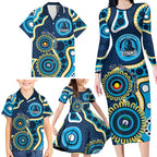 Titans NAIDOC Week 2026 Personalised Family Matching Long Sleeve Bodycon Dress and Hawaiian Shirt 50 Years of Deadly Aboriginal Art