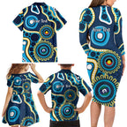 Titans NAIDOC Week 2026 Personalised Family Matching Long Sleeve Bodycon Dress and Hawaiian Shirt 50 Years of Deadly Aboriginal Art