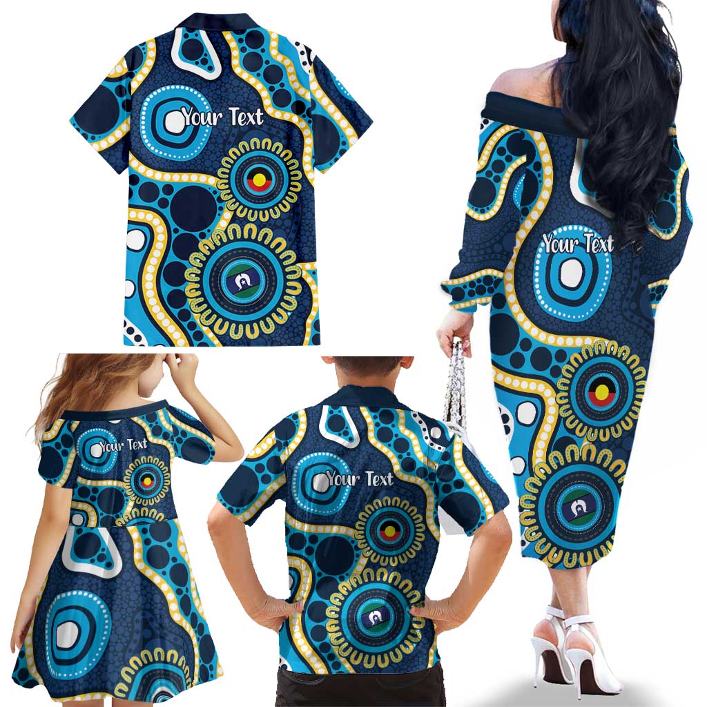 Titans NAIDOC Week 2026 Personalised Family Matching Off The Shoulder Long Sleeve Dress and Hawaiian Shirt 50 Years of Deadly Aboriginal Art
