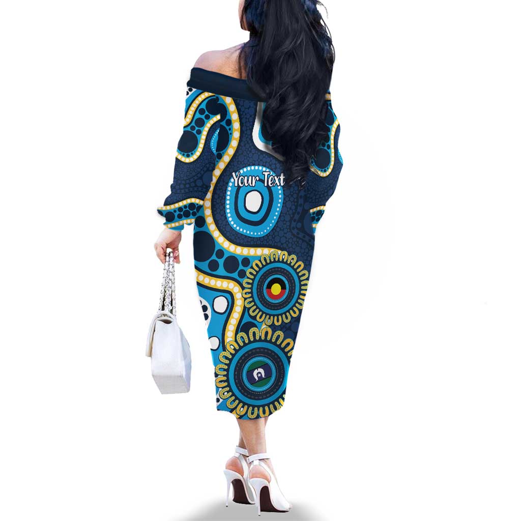 Titans NAIDOC Week 2026 Personalised Family Matching Off The Shoulder Long Sleeve Dress and Hawaiian Shirt 50 Years of Deadly Aboriginal Art