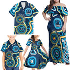 Titans NAIDOC Week 2026 Personalised Family Matching Off Shoulder Maxi Dress and Hawaiian Shirt 50 Years of Deadly Aboriginal Art
