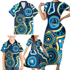 Titans NAIDOC Week 2026 Personalised Family Matching Short Sleeve Bodycon Dress and Hawaiian Shirt 50 Years of Deadly Aboriginal Art