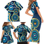 Titans NAIDOC Week 2026 Personalised Family Matching Short Sleeve Bodycon Dress and Hawaiian Shirt 50 Years of Deadly Aboriginal Art