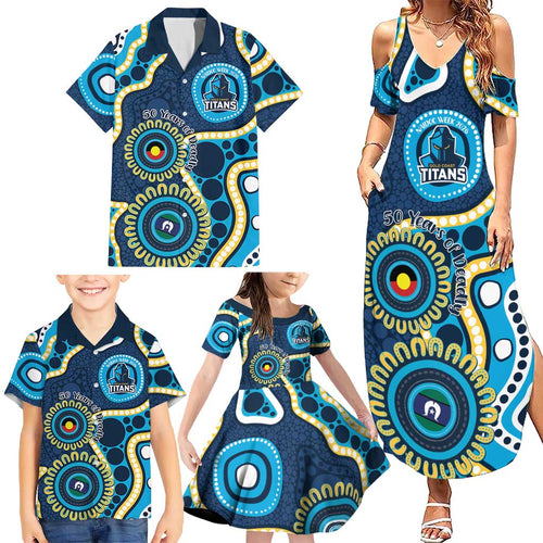 Titans NAIDOC Week 2026 Personalised Family Matching Summer Maxi Dress and Hawaiian Shirt 50 Years of Deadly Aboriginal Art