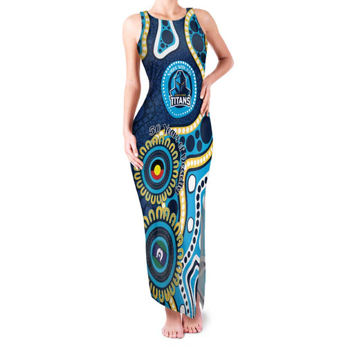 Titans NAIDOC Week 2026 Personalised Family Matching Tank Maxi Dress and Hawaiian Shirt 50 Years of Deadly Aboriginal Art