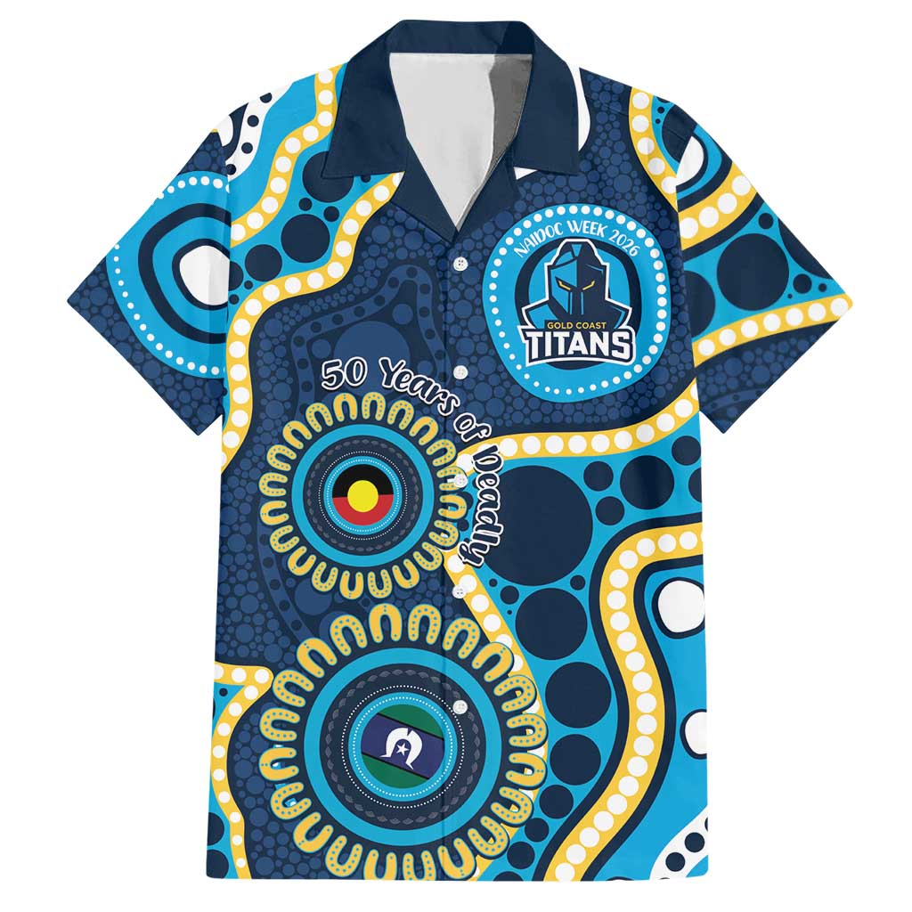 Titans NAIDOC Week 2026 Personalised Hawaiian Shirt 50 Years of Deadly Aboriginal Art