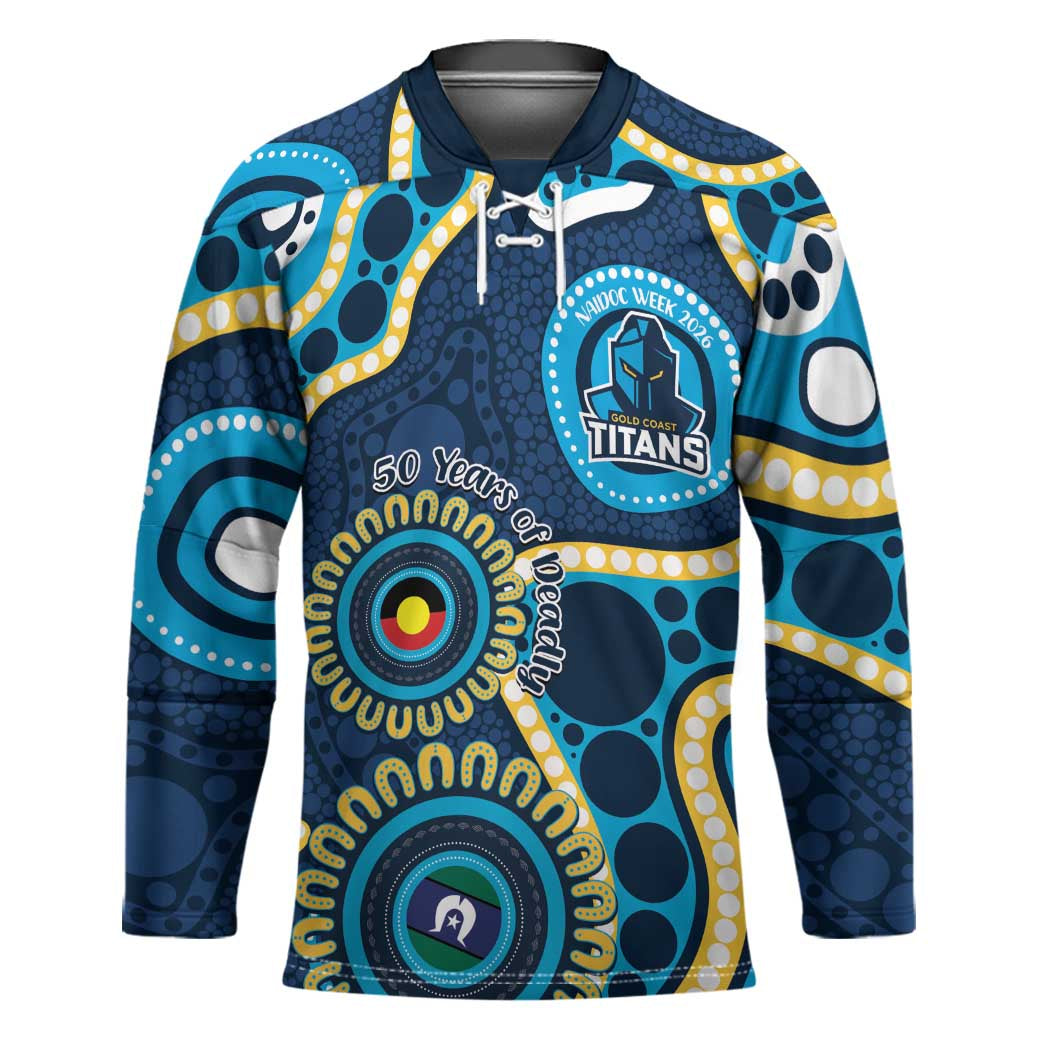 Titans NAIDOC Week 2026 Personalised Hockey Jersey 50 Years of Deadly Aboriginal Art