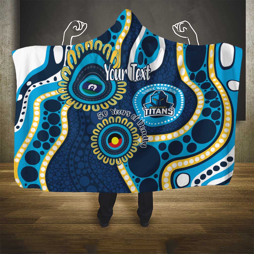 Titans NAIDOC Week 2026 Personalised Hooded Blanket 50 Years of Deadly Aboriginal Art