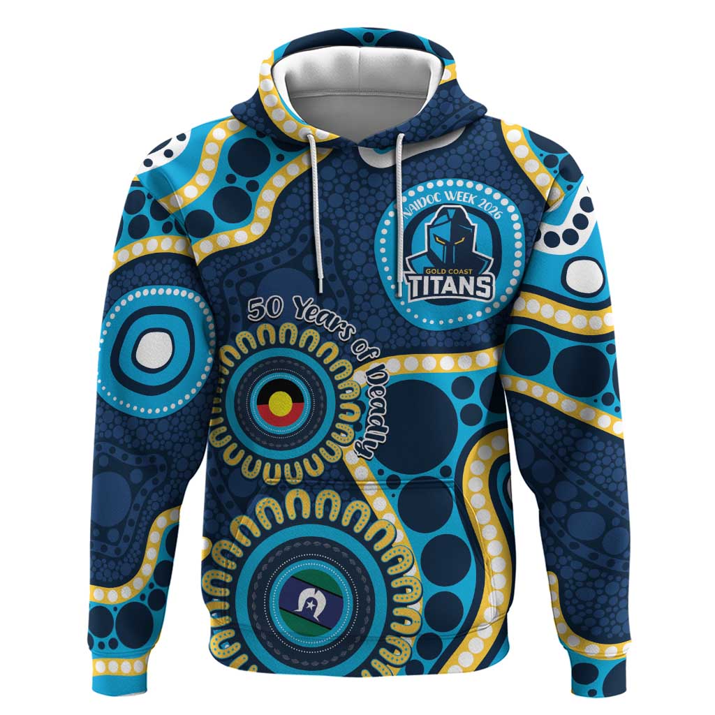 Titans NAIDOC Week 2026 Personalised Hoodie 50 Years of Deadly Aboriginal Art