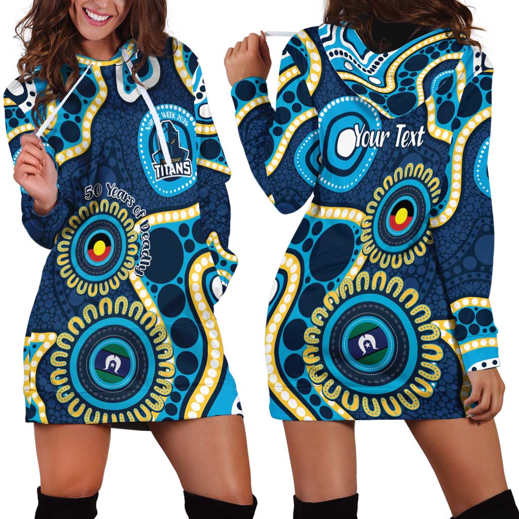 Titans NAIDOC Week 2026 Personalised Hoodie Dress 50 Years of Deadly Aboriginal Art