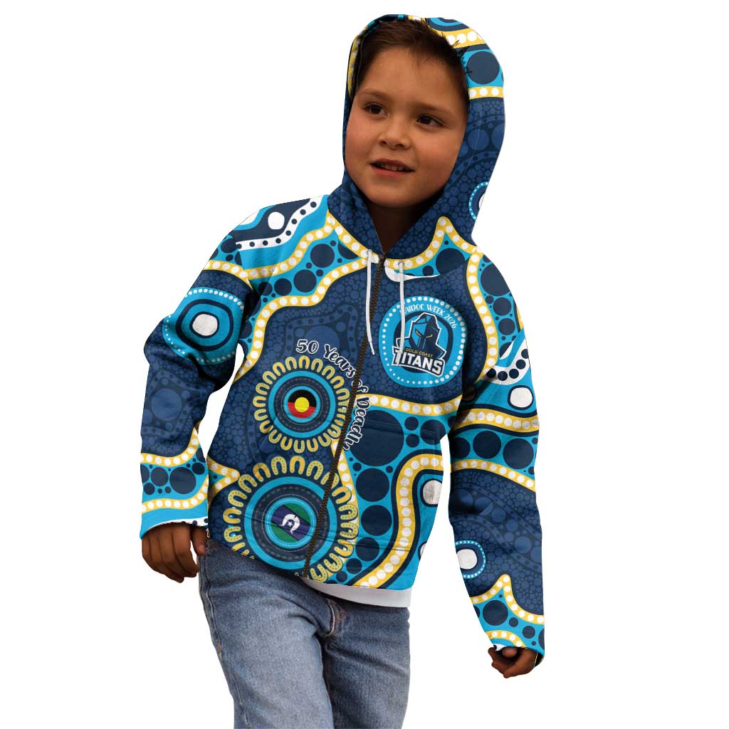 Titans NAIDOC Week 2026 Personalised Kid Hoodie 50 Years of Deadly Aboriginal Art