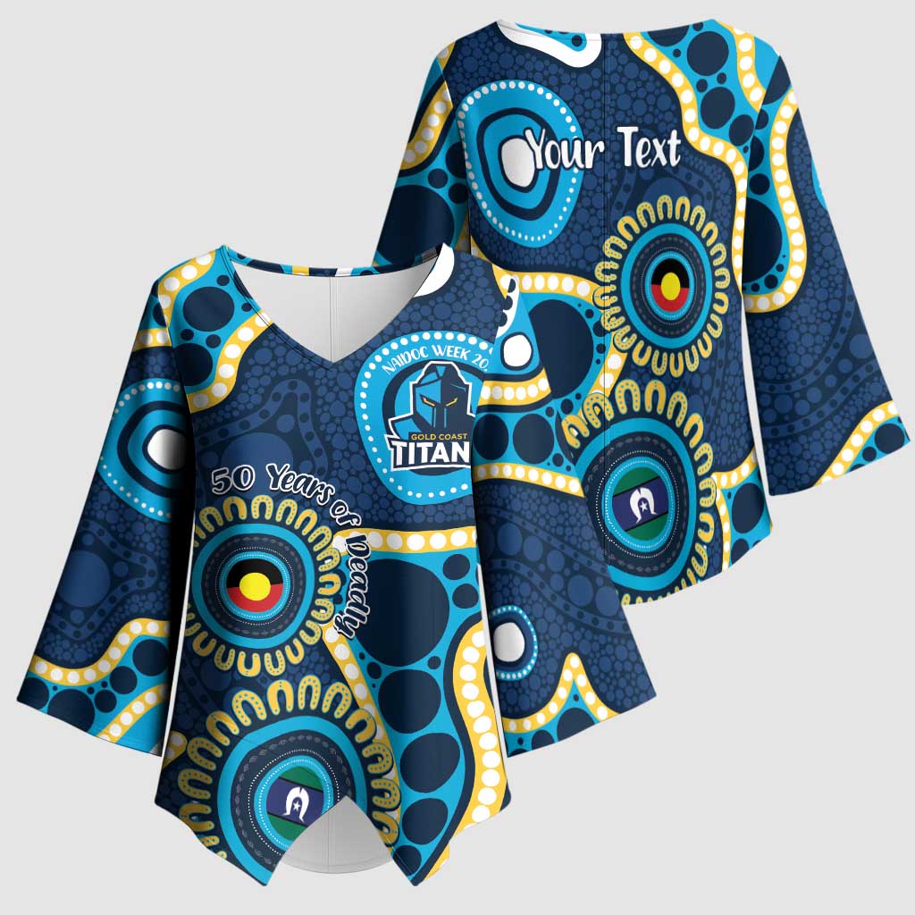 Titans NAIDOC Week 2026 Personalised Kimono Sleeve Blouse 50 Years of Deadly Aboriginal Art