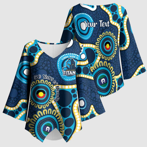 Titans NAIDOC Week 2026 Personalised Kimono Sleeve Blouse 50 Years of Deadly Aboriginal Art