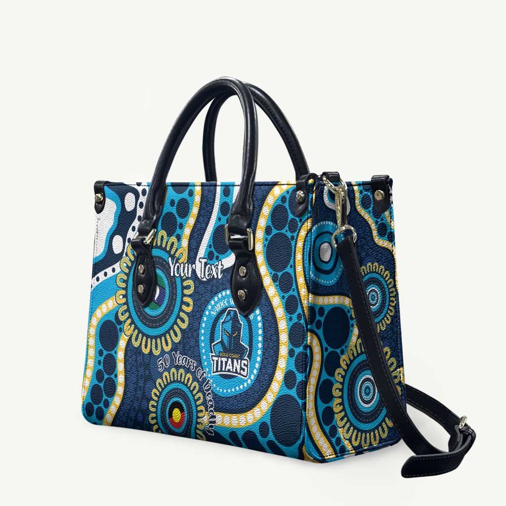 Titans NAIDOC Week 2026 Personalised Leather Bag 50 Years of Deadly Aboriginal Art