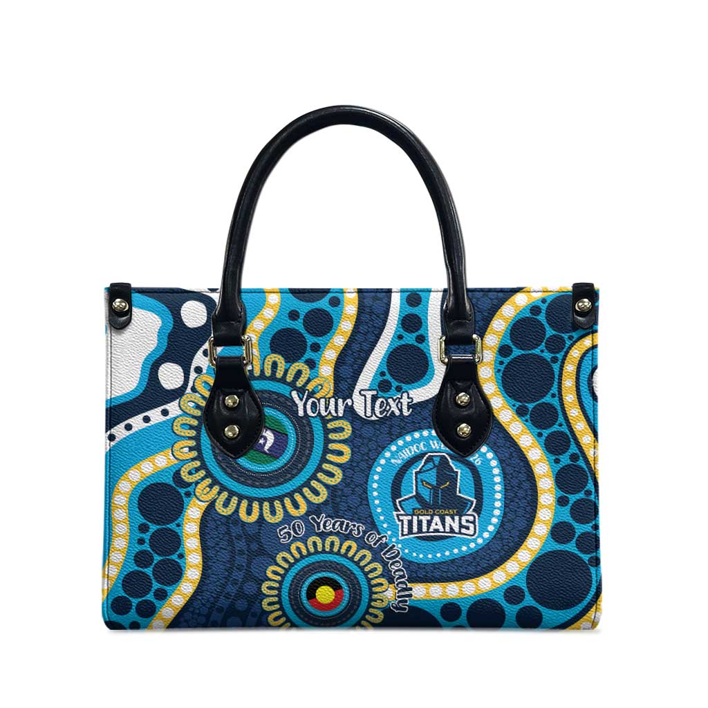 Titans NAIDOC Week 2026 Personalised Leather Bag 50 Years of Deadly Aboriginal Art