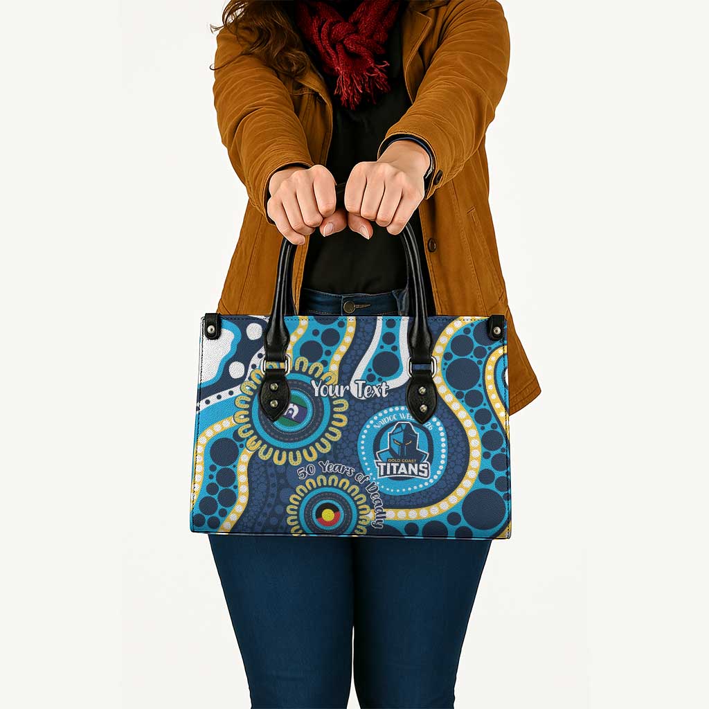 Titans NAIDOC Week 2026 Personalised Leather Bag 50 Years of Deadly Aboriginal Art