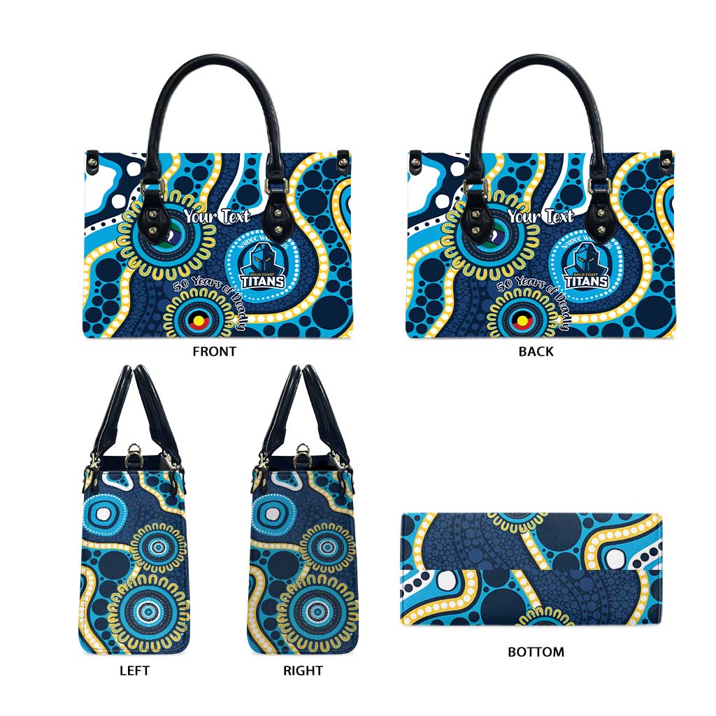 Titans NAIDOC Week 2026 Personalised Leather Bag 50 Years of Deadly Aboriginal Art