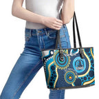 Titans NAIDOC Week 2026 Personalised Leather Tote Bag 50 Years of Deadly Aboriginal Art