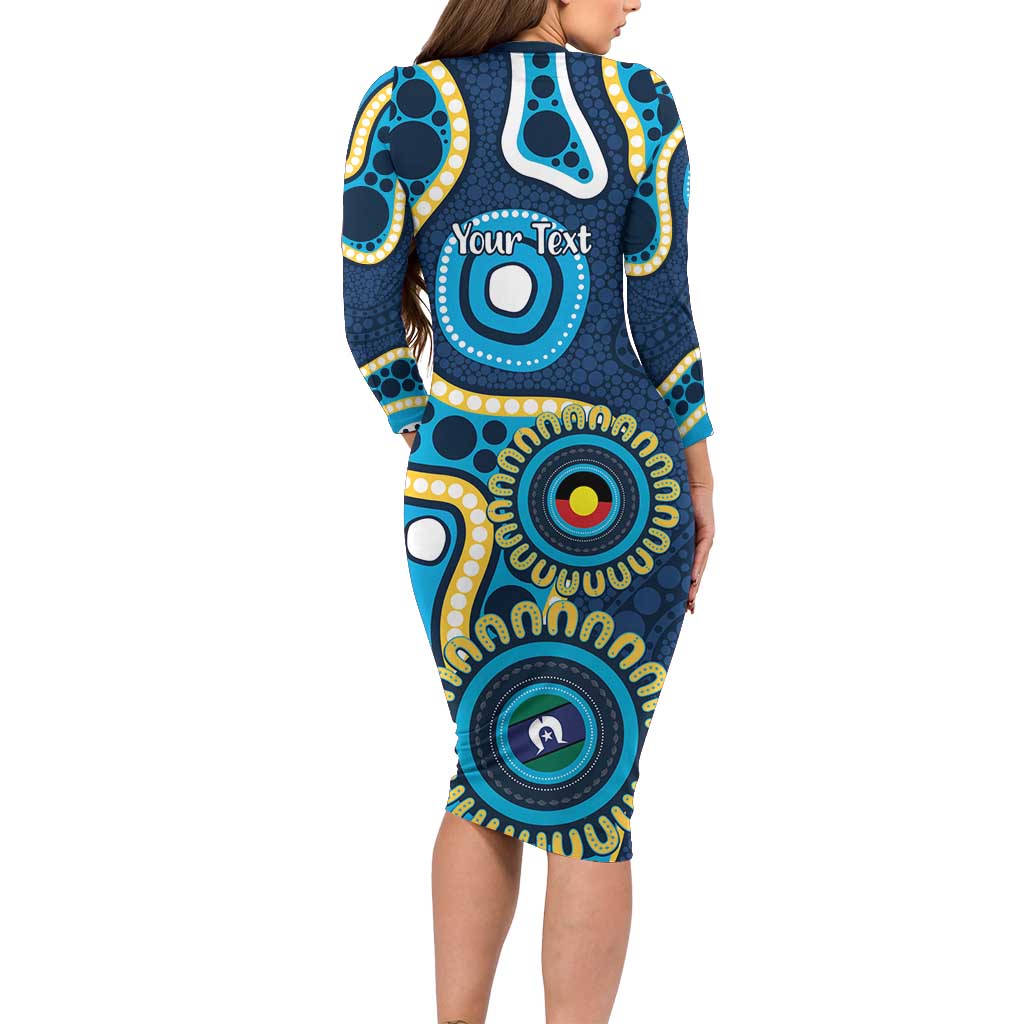 Titans NAIDOC Week 2026 Personalised Long Sleeve Bodycon Dress 50 Years of Deadly Aboriginal Art