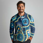 Titans NAIDOC Week 2026 Personalised Long Sleeve Polo Shirt 50 Years of Deadly Aboriginal Art
