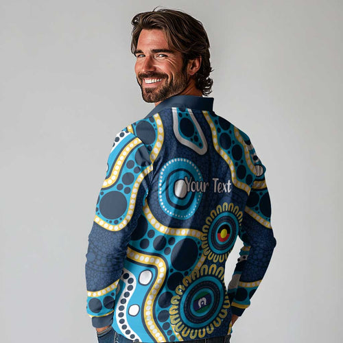 Titans NAIDOC Week 2026 Personalised Long Sleeve Polo Shirt 50 Years of Deadly Aboriginal Art