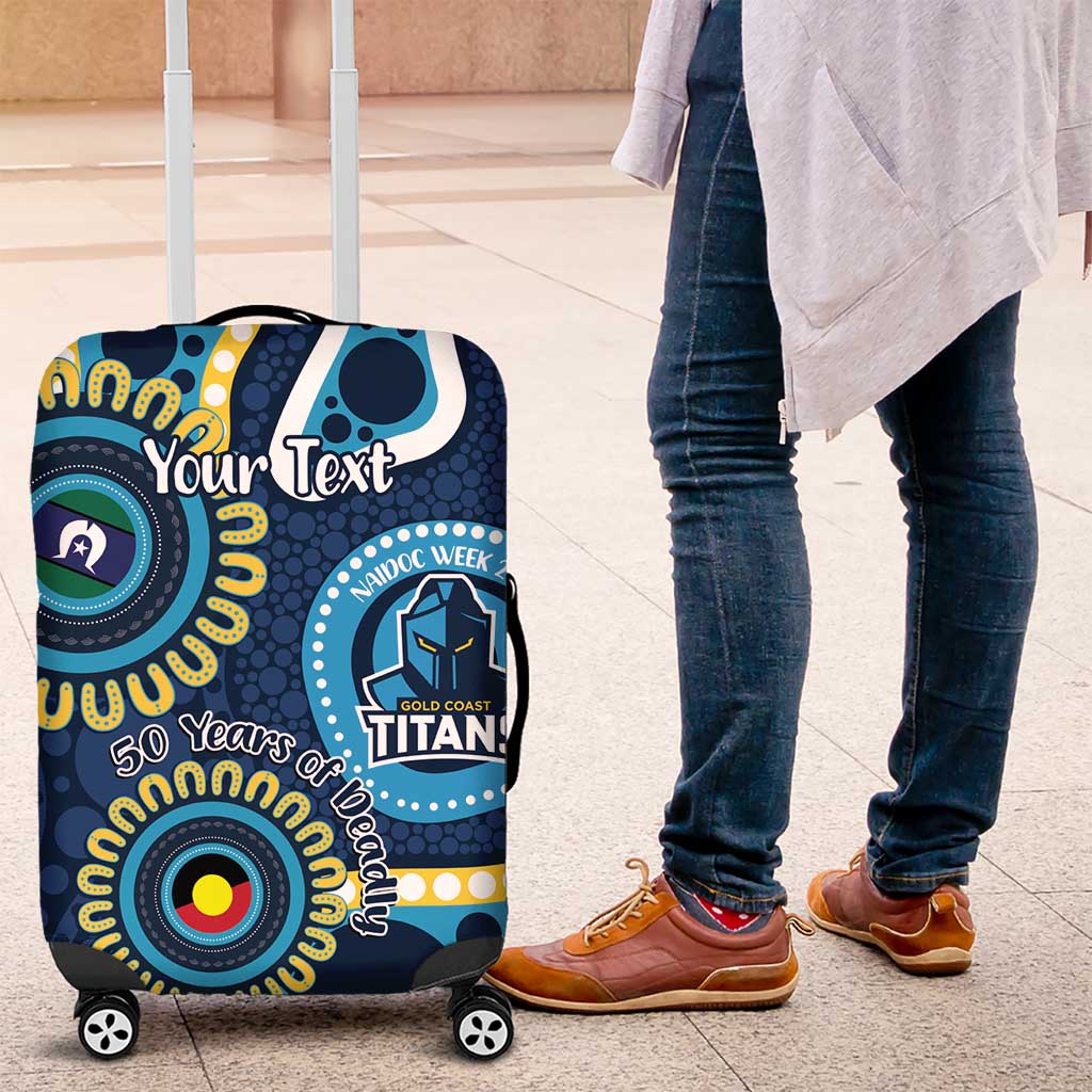 Titans NAIDOC Week 2026 Personalised Luggage Cover 50 Years of Deadly Aboriginal Art