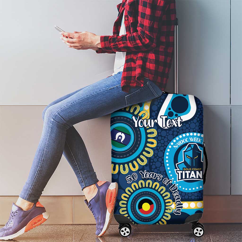 Titans NAIDOC Week 2026 Personalised Luggage Cover 50 Years of Deadly Aboriginal Art