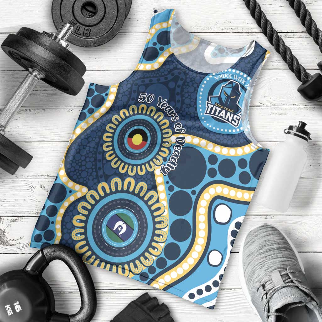 Titans NAIDOC Week 2026 Personalised Men Tank Top 50 Years of Deadly Aboriginal Art