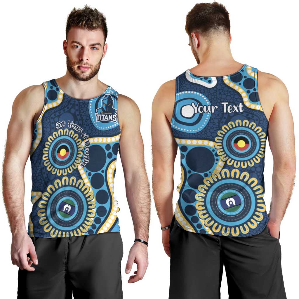 Titans NAIDOC Week 2026 Personalised Men Tank Top 50 Years of Deadly Aboriginal Art