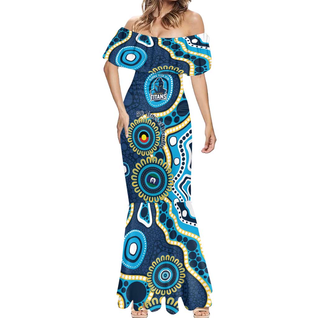 Titans NAIDOC Week 2026 Personalised Mermaid Dress 50 Years of Deadly Aboriginal Art