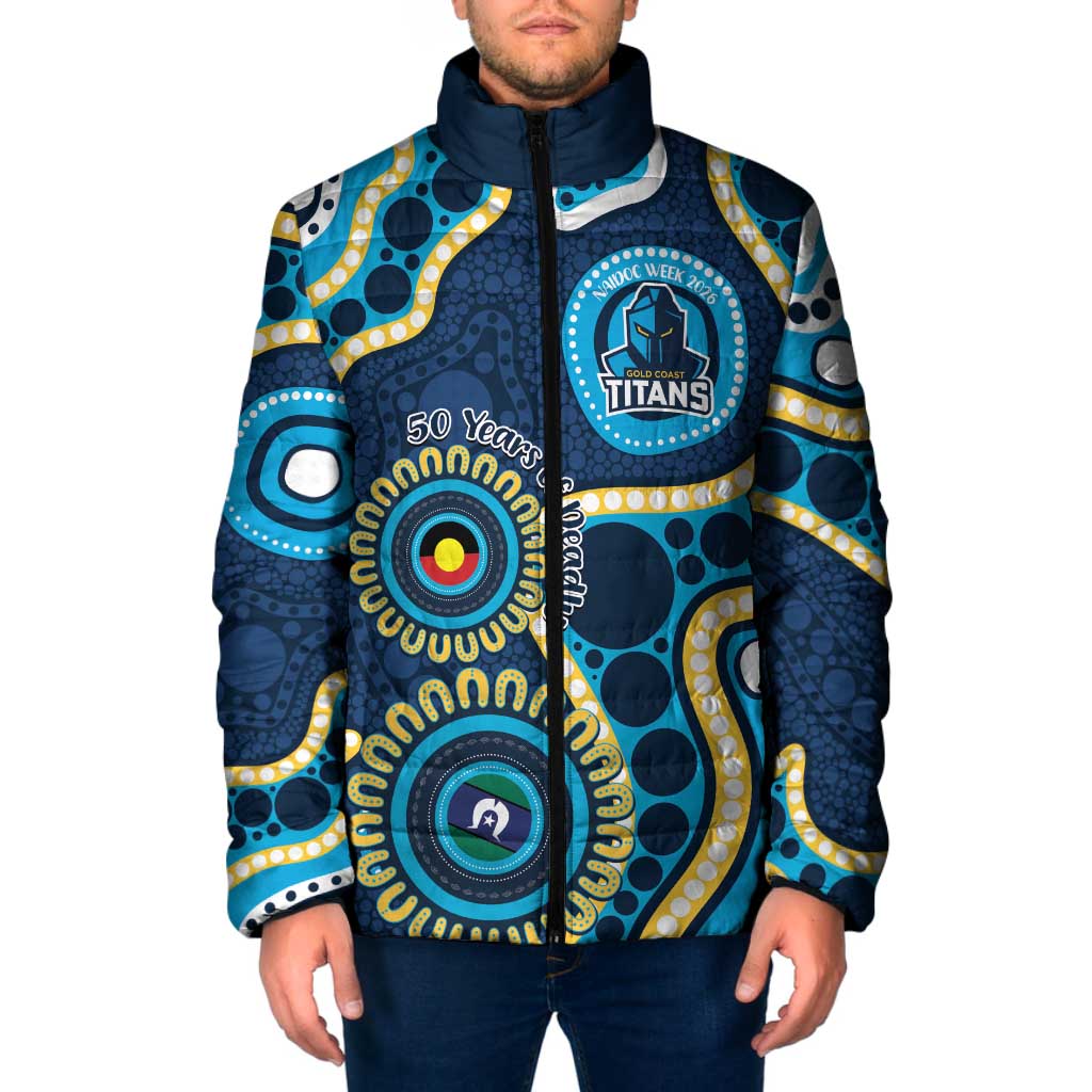 Titans NAIDOC Week 2026 Personalised Padded Jacket 50 Years of Deadly Aboriginal Art