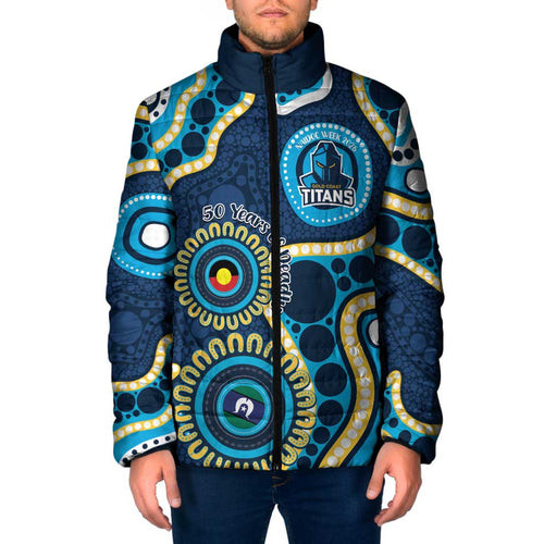 Titans NAIDOC Week 2026 Personalised Padded Jacket 50 Years of Deadly Aboriginal Art