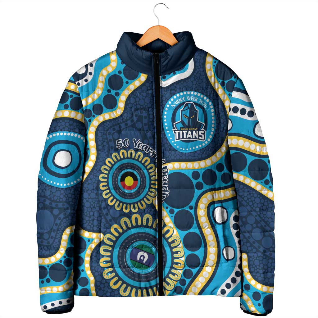 Titans NAIDOC Week 2026 Personalised Padded Jacket 50 Years of Deadly Aboriginal Art