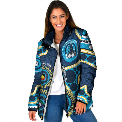 Titans NAIDOC Week 2026 Personalised Padded Jacket 50 Years of Deadly Aboriginal Art