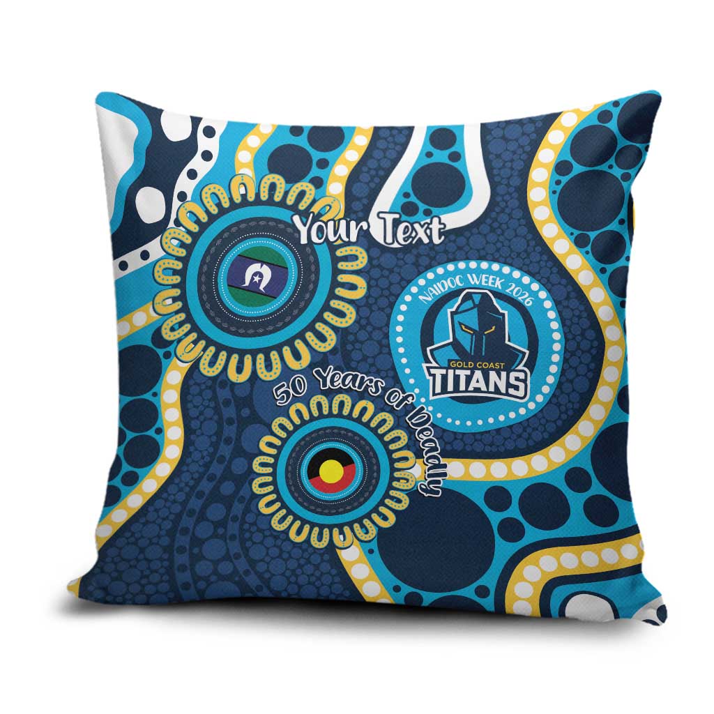 Titans NAIDOC Week 2026 Personalised Pillow Cover 50 Years of Deadly Aboriginal Art