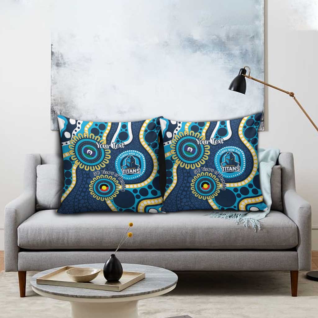 Titans NAIDOC Week 2026 Personalised Pillow Cover 50 Years of Deadly Aboriginal Art