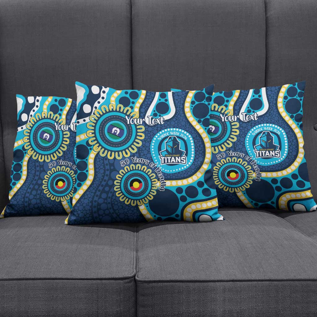 Titans NAIDOC Week 2026 Personalised Pillow Cover 50 Years of Deadly Aboriginal Art