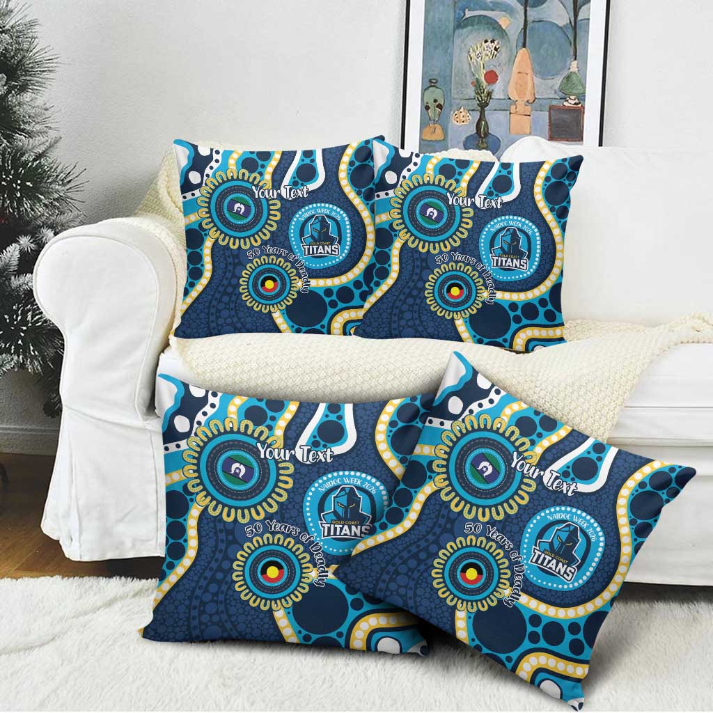Titans NAIDOC Week 2026 Personalised Pillow Cover 50 Years of Deadly Aboriginal Art