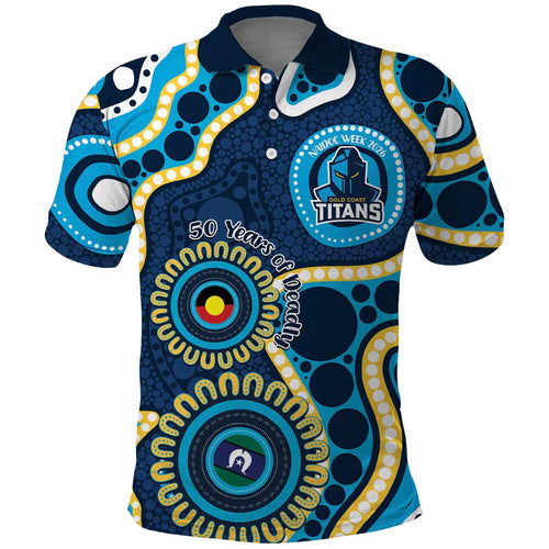 Titans NAIDOC Week 2026 Personalised Polo Shirt 50 Years of Deadly Aboriginal Art