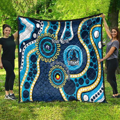 Titans NAIDOC Week 2026 Personalised Quilt 50 Years of Deadly Aboriginal Art
