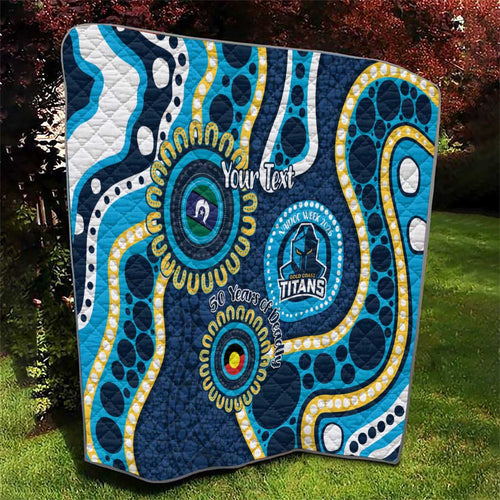 Titans NAIDOC Week 2026 Personalised Quilt 50 Years of Deadly Aboriginal Art
